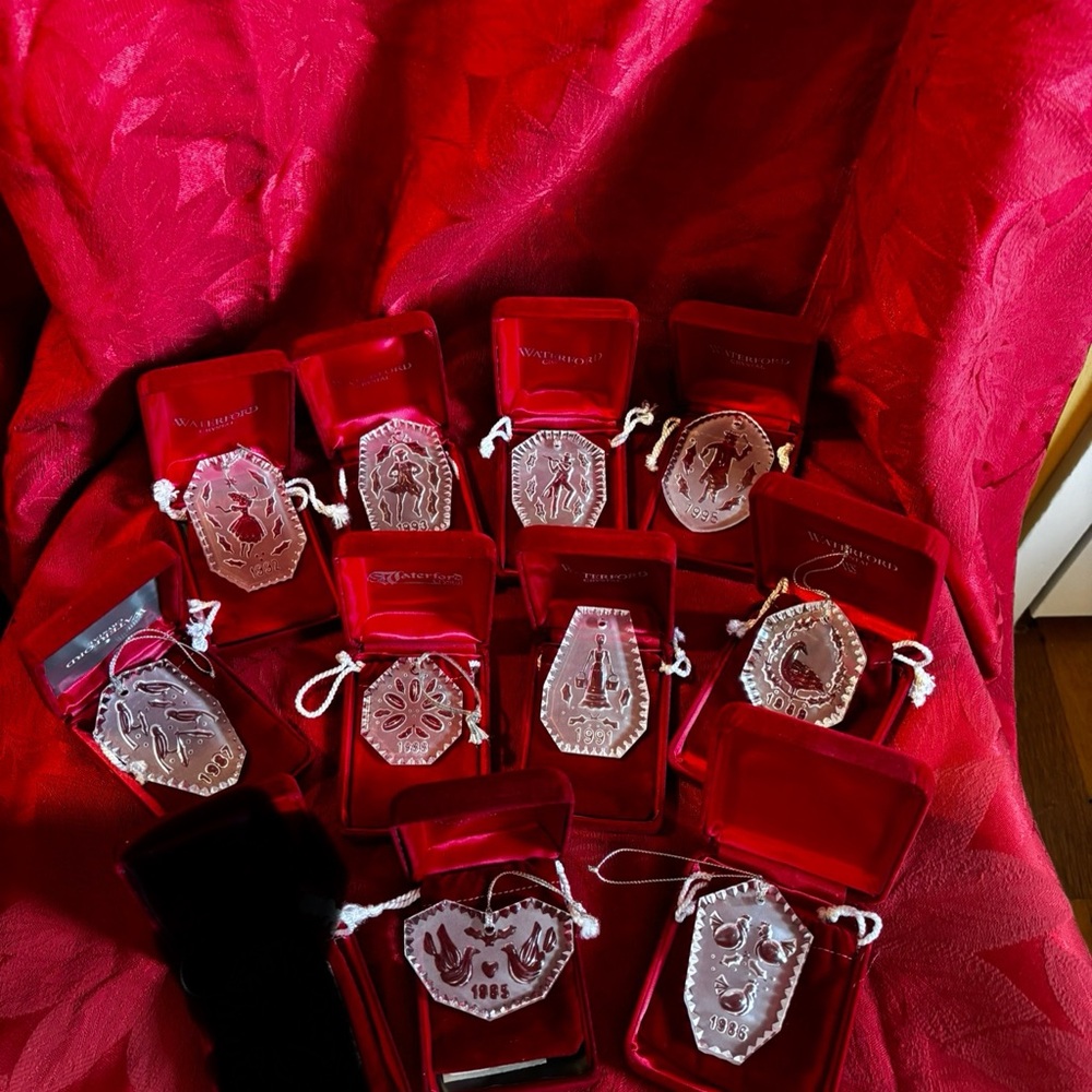 Waterford Crystal 12 Days of Christmas Annual Ornament - Lot of 10